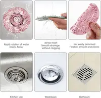 1Pcs Silicone Drain Strainer Household Shower Floor Filter Sink Strainers Hair Catcher For Kitchen Bathroom Accessories 6