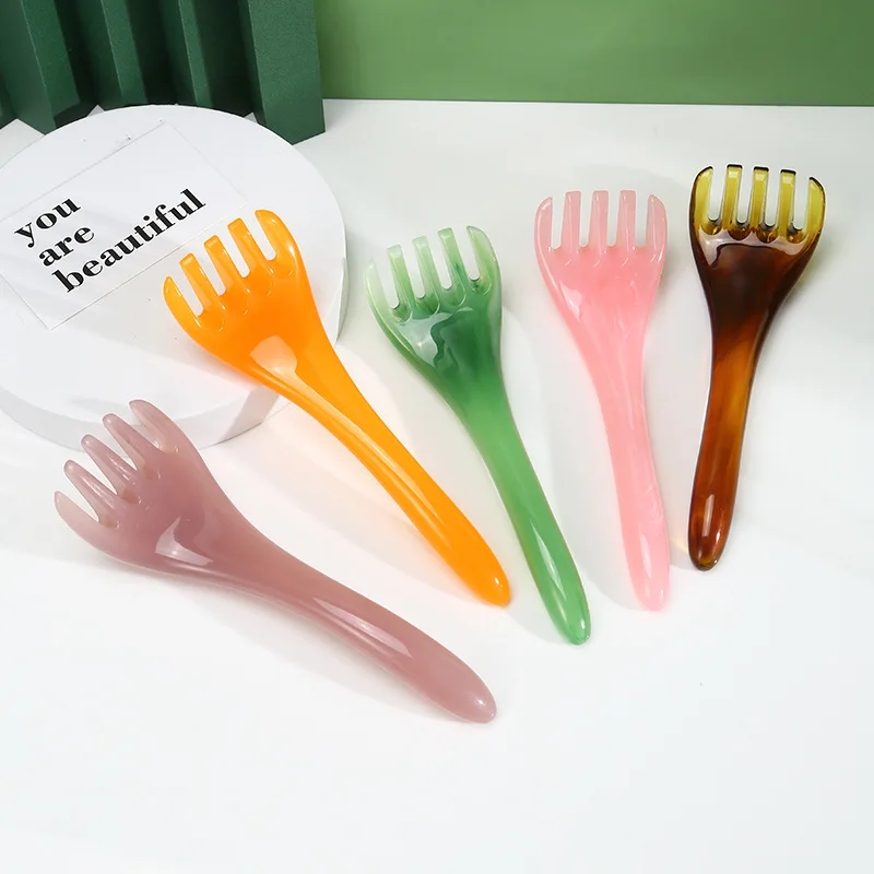 Massage Scalp Hair Combs Natural Jade Stone Guasha Gua Sha Board Comb