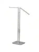 SSWBasics 2 Way Clothes Rack with One Straight Arm - Gold Garment Display Stand for Retail Stores and Boutiques 2