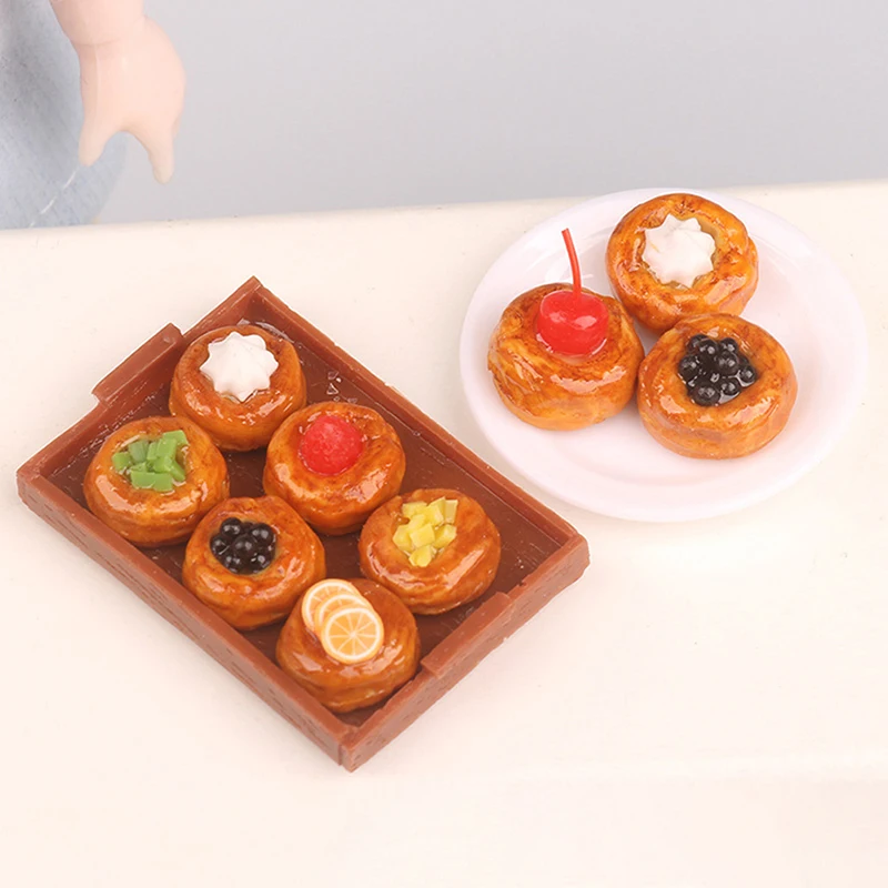 

1 Набор 1:12 миниатюрная тарелка для кукольного домика, фрукты, поднос для хлеба, еда, завтрак, кухонная модель, декоративная игрушка, аксессуары для кукольного домика
