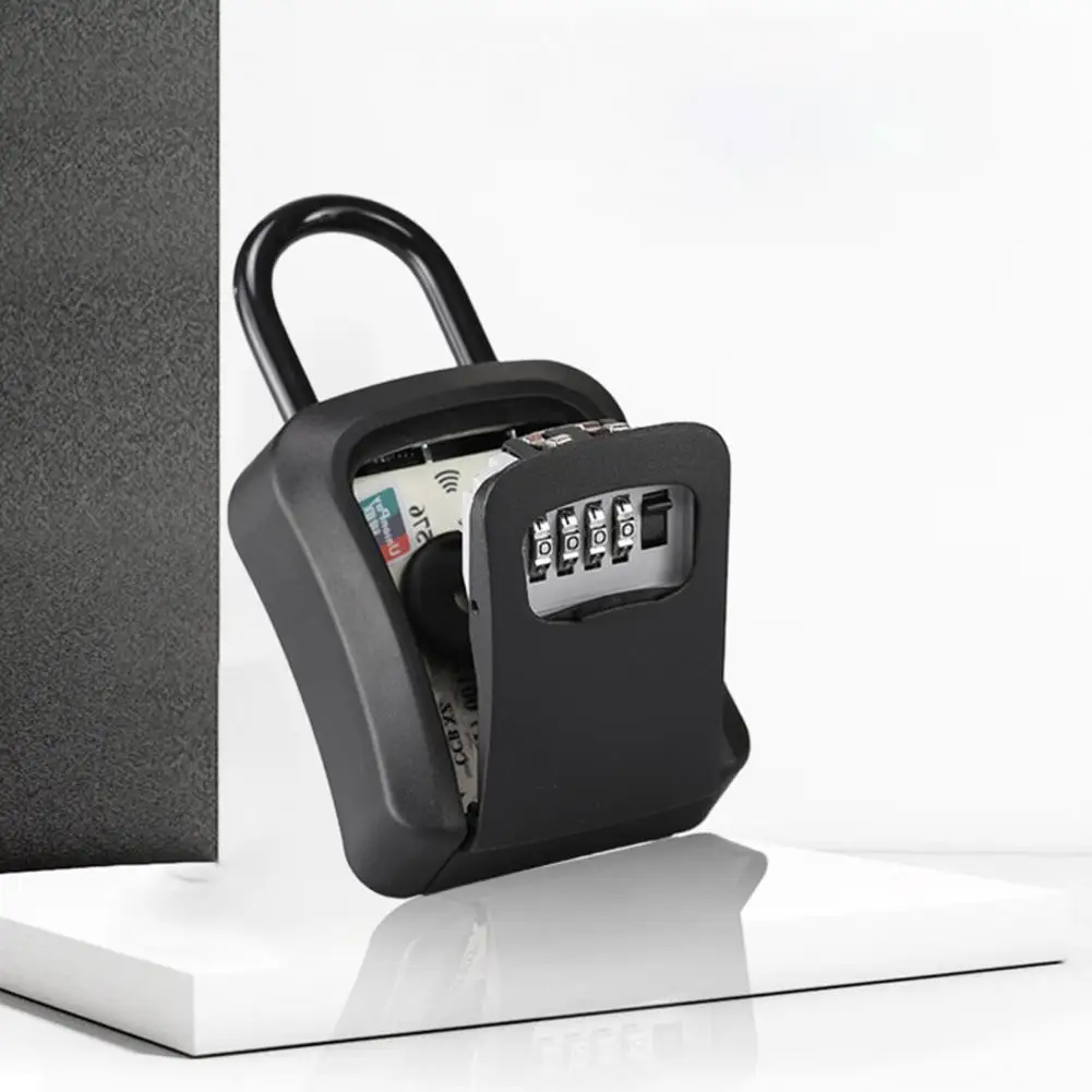 

Настенный Футляр для ключей, прочный портативный Сейф для ключей с паролем, безопасное хранение для дома, офиса, гаража, 4-значный, запасной
