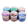 1Roll Watercolour Swoosh PET Bronzing Tape Colour Land Adhesives Backing Purple Gold Stars Sky Handbook Scrapbook 35mm*2m 2