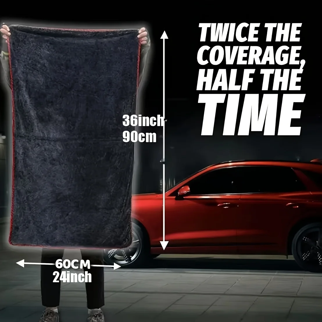Premium XXL Microfiber Car Drying Towel - Ultra Absorbent with Advanced Twist Ring Design