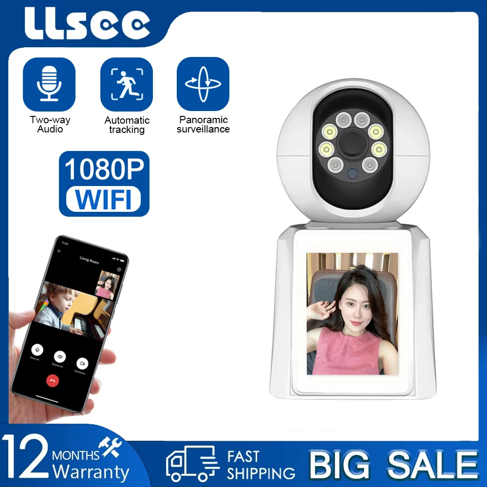 

Камера видеонаблюдения Linook ICSEE, экран 2,8 дюйма, 1080P, Wi-Fi