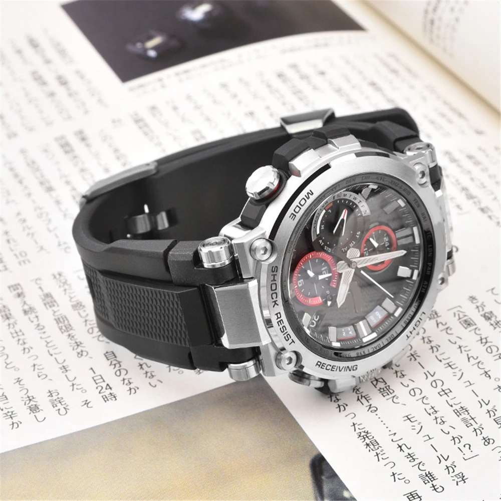 Rubber Replacement Watch Band for Casio G-Shock MTG-B1000 G1000 Men Resin  Strap Bracelet Metal Hoop Refit Accessories