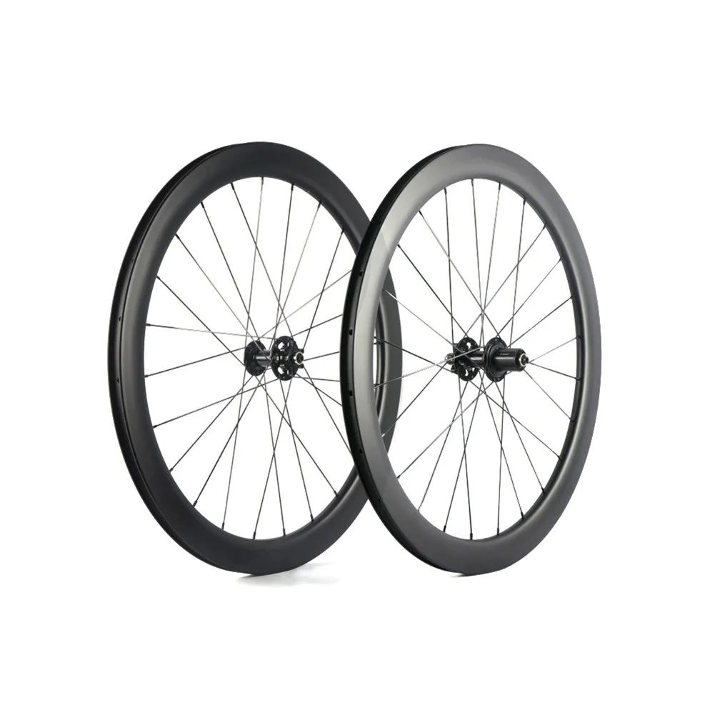 

High quality 700C Clincher Carbon Road Bike Wheels Thru Axle Disc Brake Road Bicycle Carbon Wheelset