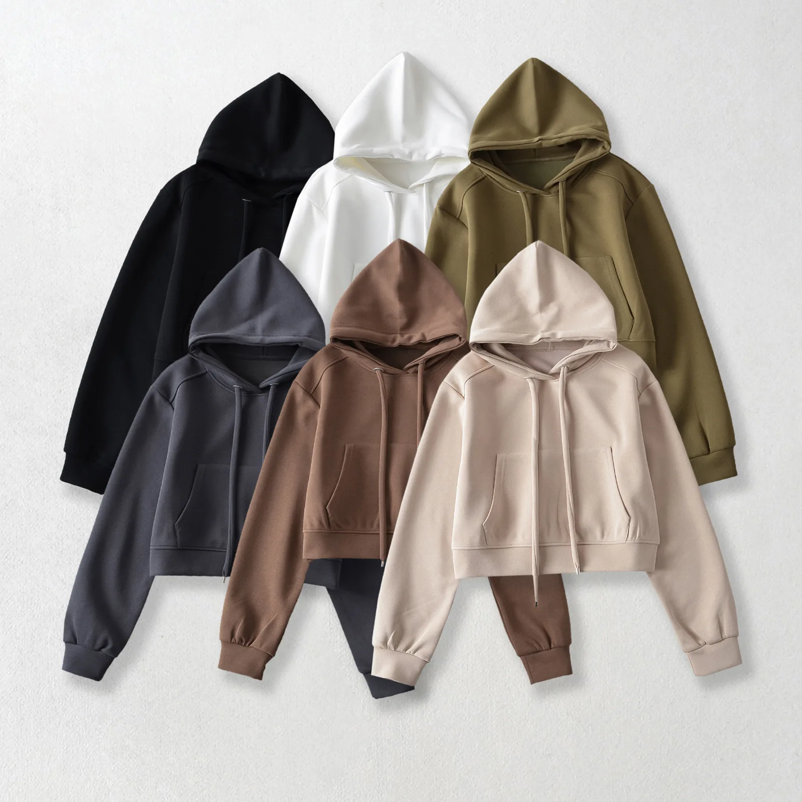 

Thicken Lazy Style Hooded Short Sweater for Women in Autumn and Winter, New Solid Color Loose and Slim Casual Sports Jacket Top
