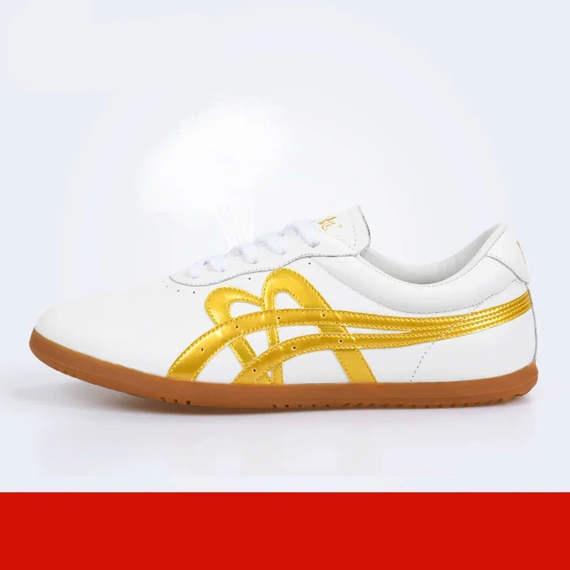 Martial Arts Shoes Genuine Leather Kung fu Tai Chi Shoes Taekwondo Sneakers Cowhide Leather Unisex Free Flexible Men Women