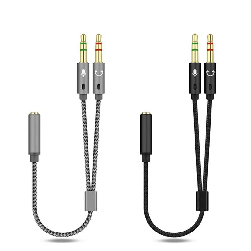 Dual Jack Audio Splitter for Headphones and Microphones