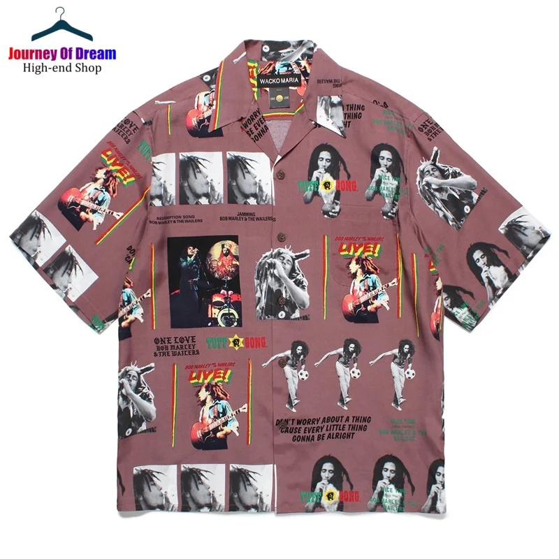 Multicolor Mixed Style WACKO MARIA Shirt Best Quality Men's Women's Cuban Neck Hawaiian Short Sleeve Shirt 4