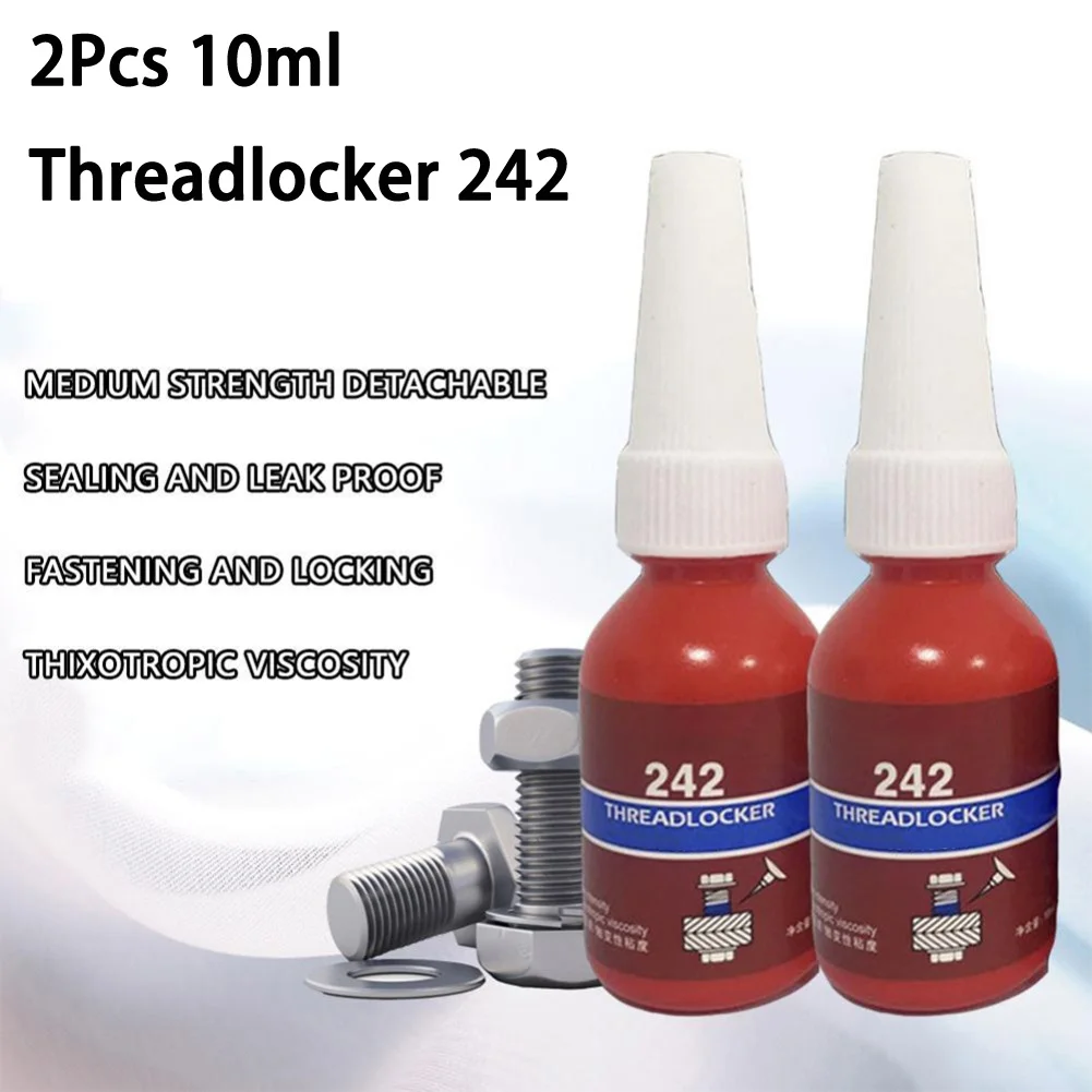 242 LockTite Threadlocker Metal Bonder Removable 10 Ml 2 Pcs Lock Tight  M6-M20 Thread Medium Strength Universal - AliExpress