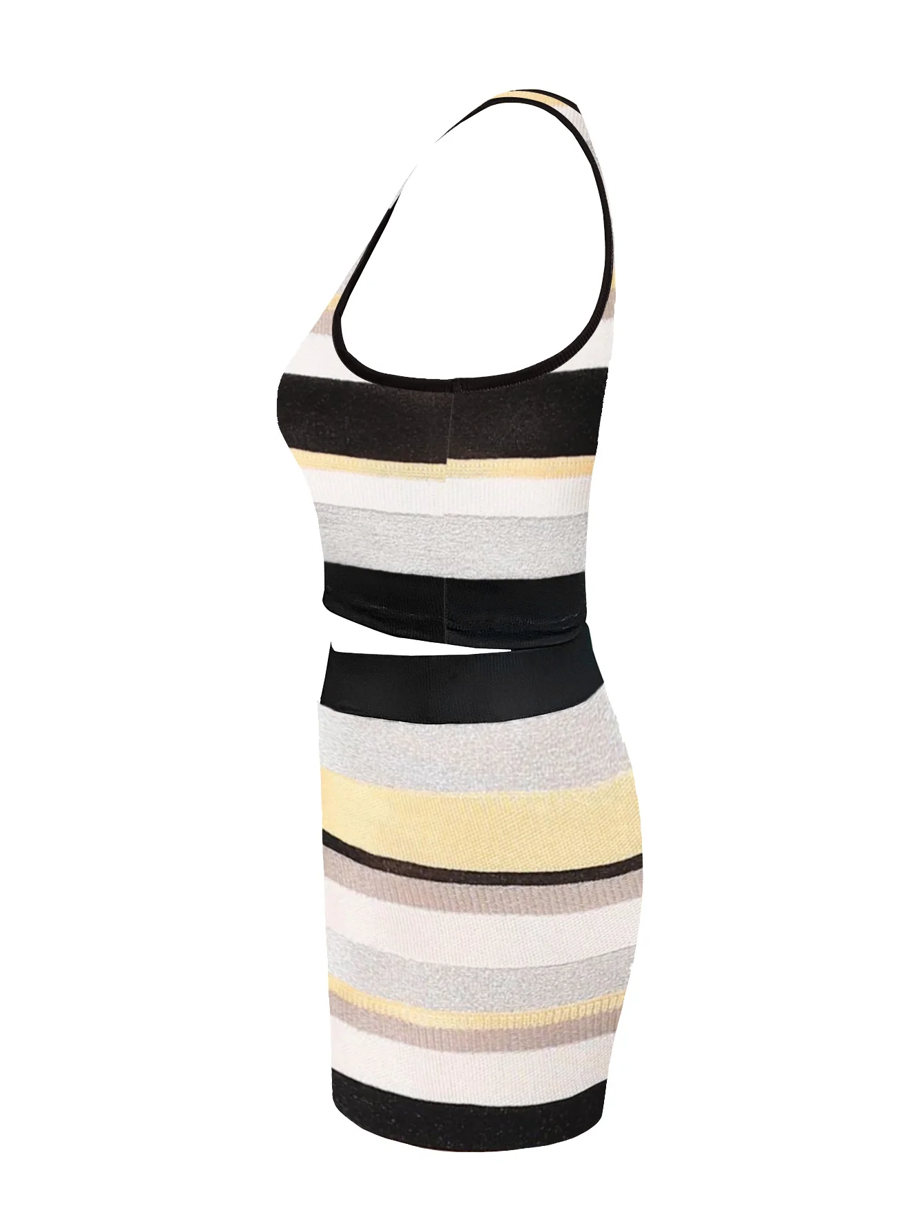 Crop Top Striped Shorts Set Patchwork Crop Tank Tops and Shorts Womens Outfits Summer 2025 Casual Holiday Beachwear