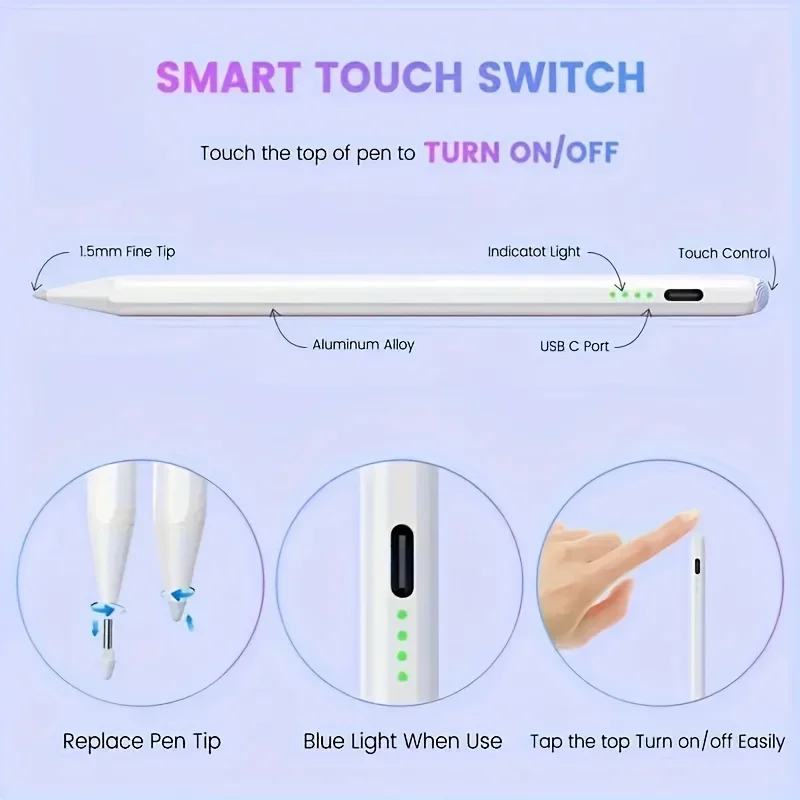 Stylus Pen Universal for iOS Android Tablets iPad Air Apple Pencil Fast Charging Magnetic Touch iPhone Huawei