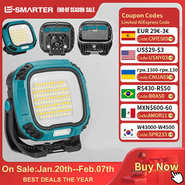 Portable LED Spotlight Lantern Strong Light Flashlight Outdoor Camping Fishing Emergency Rechargeable Magnetic Work Lamp W892