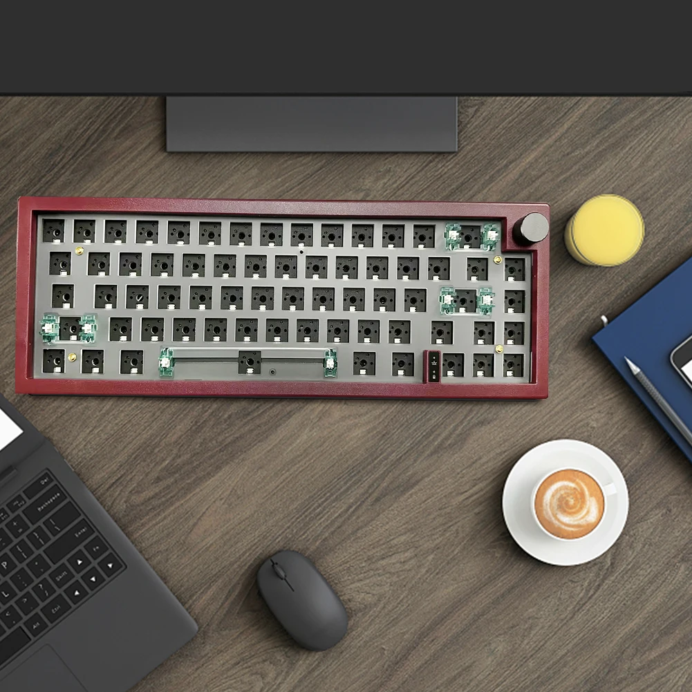 GMK67 기계식 키보드 노브 스위치, RGB 백라이트 구조 키보드, 경량 피로 감소, 편리한 사용, 게임 액세서리
