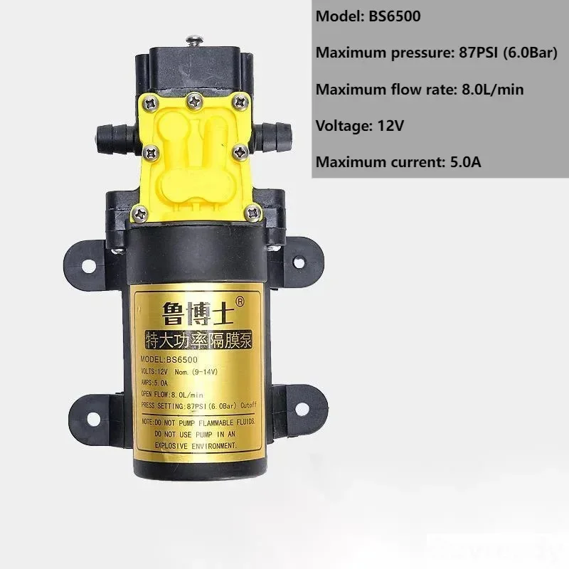 12V Agricultural Electric Spray Water Pump Small High-pressure Spraying Self-priming Diaphragm Pesticide Water liquid transfer pump
