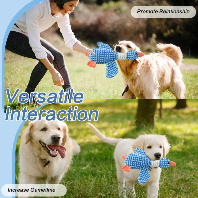 Plush Goose Dog Toy - Chew  Squeak Toy for Small to Large Dogs and Cats