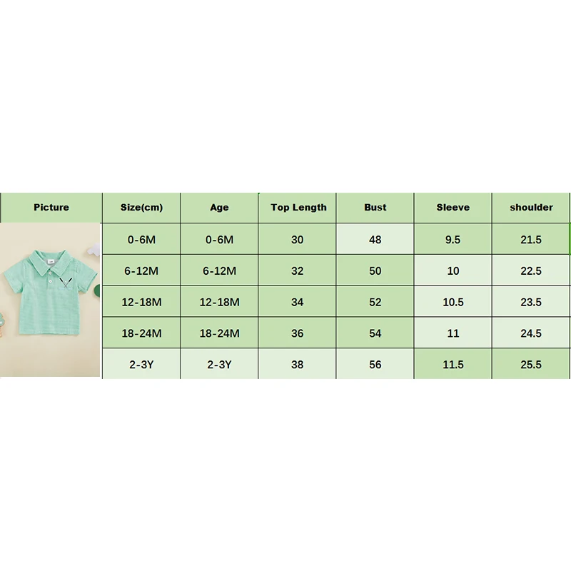0-3Years Toddler Baby Boys Striped T-Shirts Summer Casual Golf Pattern Short Sleeve Turn-Down Collar Button Kids Casual Tops
