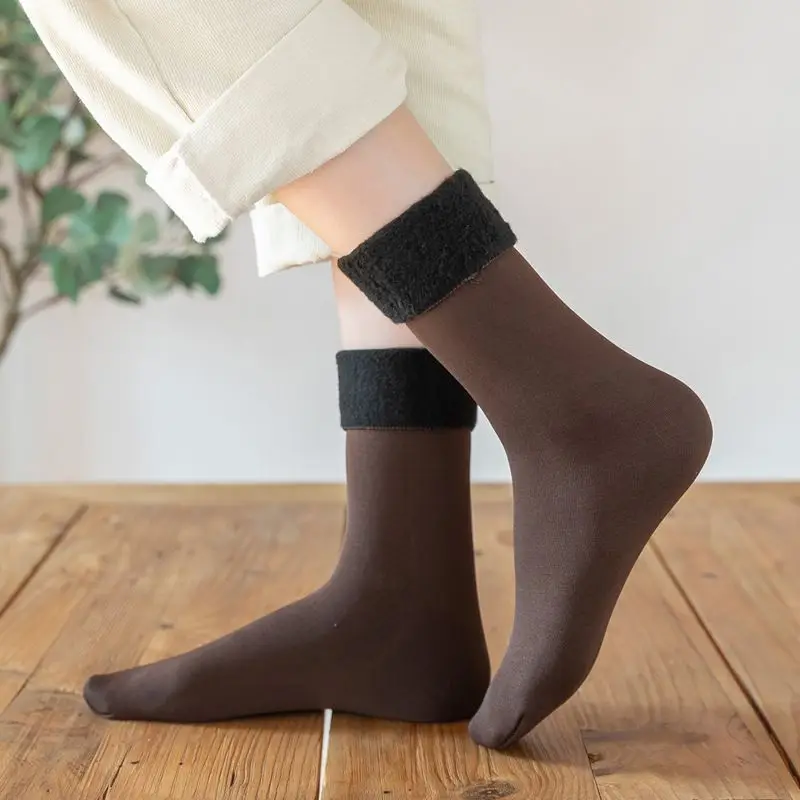 Men Women Winter Socks 1/5/10 Pairs Thicken Warm Short Thermal Cashmere Wool Nylon Snow Velvet Boots Home Floor