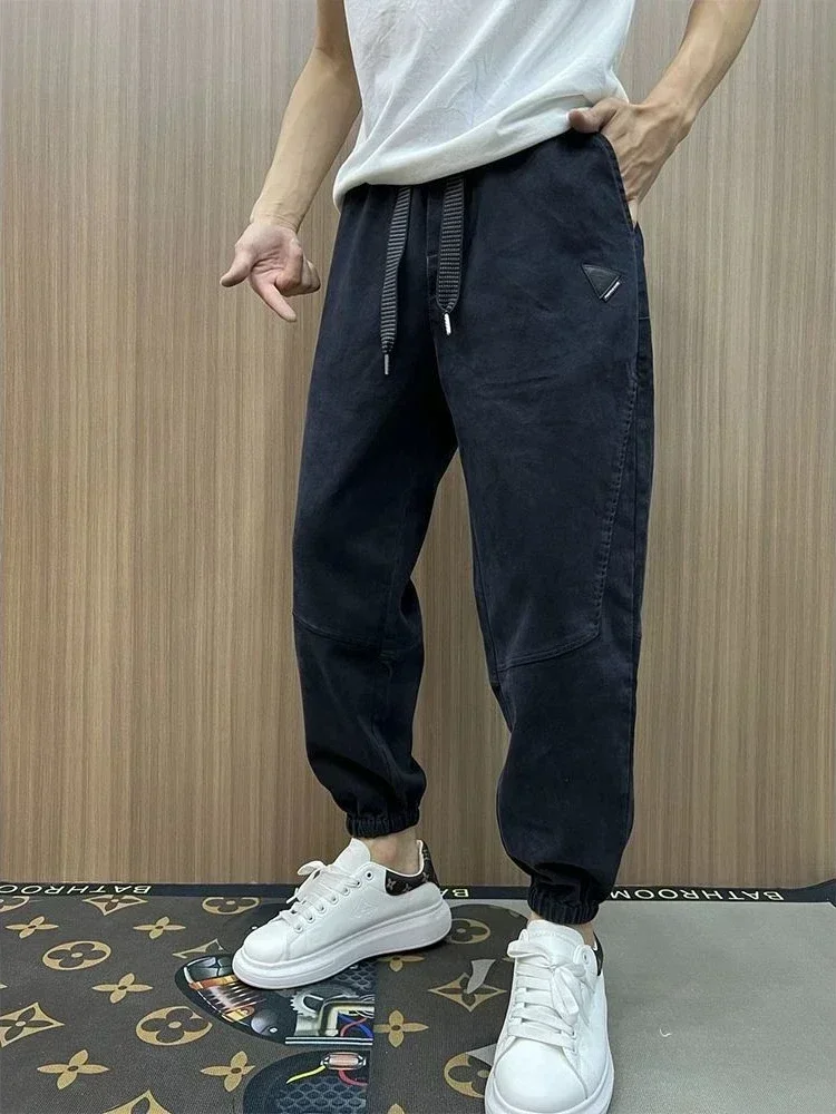 Pantalones vaqueros para hombre Harem Stretch Pantalones vaqueros masculinos Pantalones casuales elásticos Negro Barato Retro Regular Xs Moda coreana Y2k Vintage