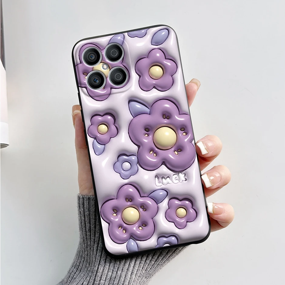 Exquisite Cartoon Painted Liquid Silicone Phone Case in Bumper Design