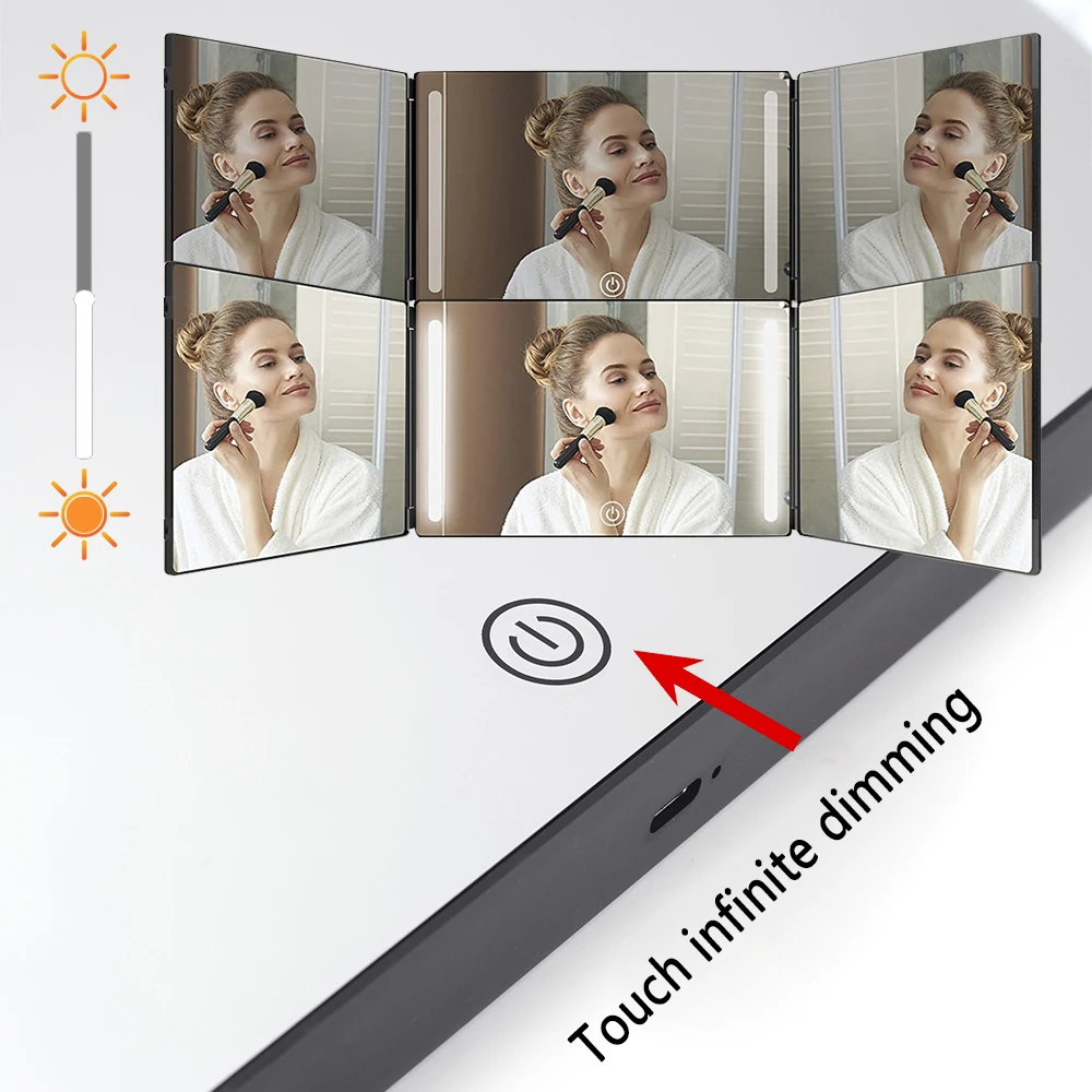 Folding 3 Way Mirror Adjustable Trifold Mirror Self Hair Cutting And  Styling Haircut Tool For Card Magic Accessories Stage Mirro - Makeup Mirrors  - AliExpress