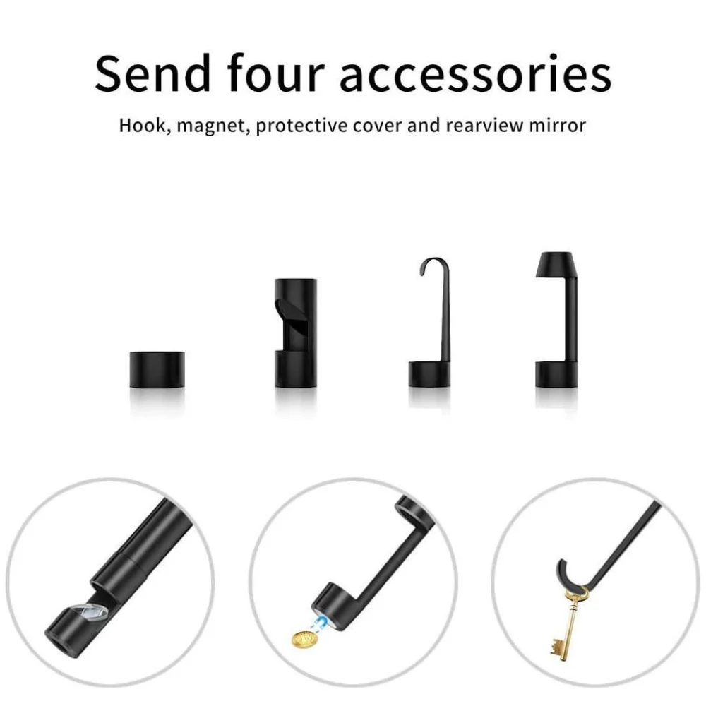 Borescope Set Accessories Hook Magnet Side View Mirror Protective Cap for 5.5mm 8mm Lens endoscope camera With Screw Thread
