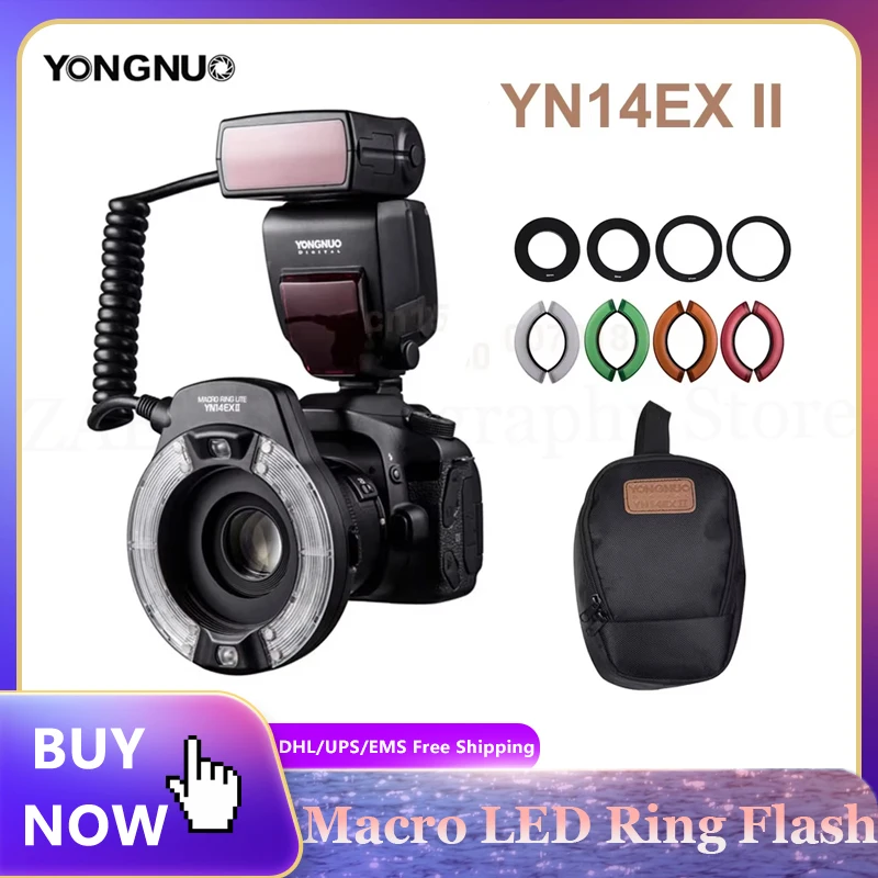 Yongnuo YN14EX II 매크로 LED 링 플래시 라이트 M/TTL 52mm..