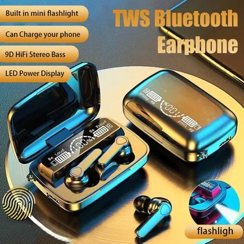 Nuovo auricolare M19 TWS auricolare Intelligente Touch Control cuffie Bluetooth senza fili compatibili con Display a LED impermeabile con microfono 1