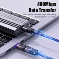 PD 240W Fast Charging Magnetic USB C Adapter Extender 480Mbps Data Transfer Type C Adapter For Samsung Iphone 15 Type C Devices 4