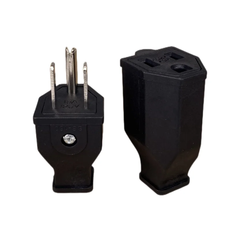 Plug adapter US American 3 Pins Industrial AC Electrical Power Rewireable Male Wire Socket Outlet Extension Cord