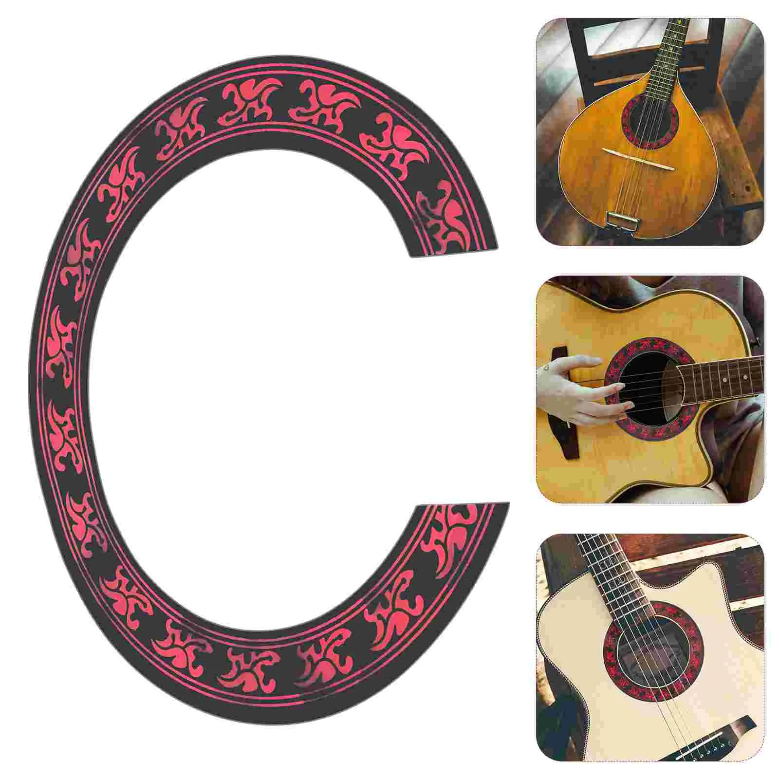 

Guitar Decals Rosette Accessories Garland PVC Sound Hole Abalone Inlay Roses Sticker Ring