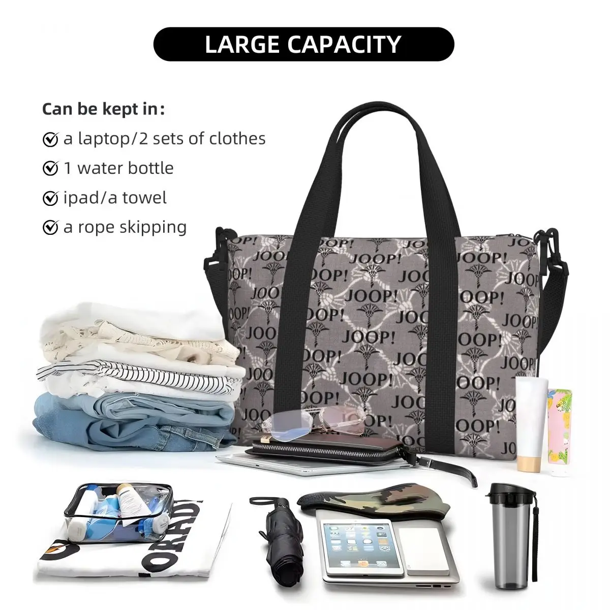 Travel bags canvas tote bag J-Joops Tote Bag Women Large Capacity Gym Beach Shoulder Travel Bag