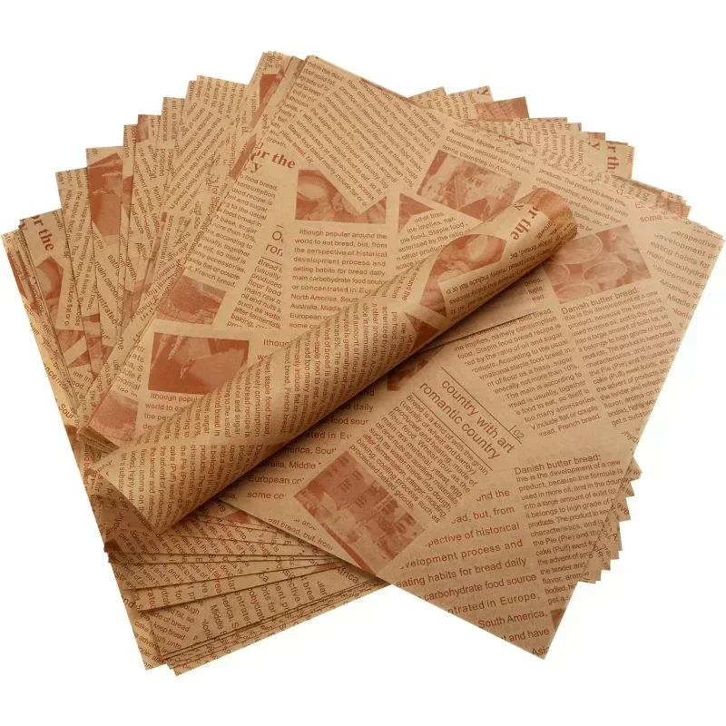 100/200 Pcs Safe Oil-Proof Paper for Wrapping Burger Bread Fried Food Sandwich Packaging Fryer Air Baking Paper Kitchen Tools 2