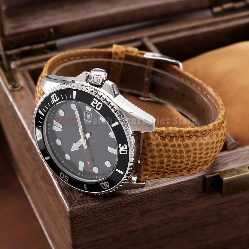 Echtleder-Uhrenarmband mit Eidechsenmuster, Wasserdicht, Schnellverschluss, Lederband 16/18mm 20mm 22mm Universeller Ersatz-Armbandriemen – Detail 2