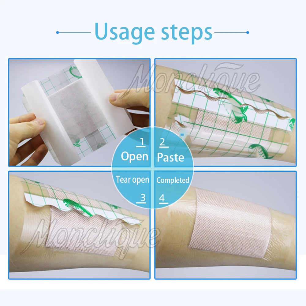 10-30Pcs Large Waterproof Transparent PU Adhesive Wound Dressing Fixer Band Aid Bandage Protective Sticker First Aid Tool 10x10