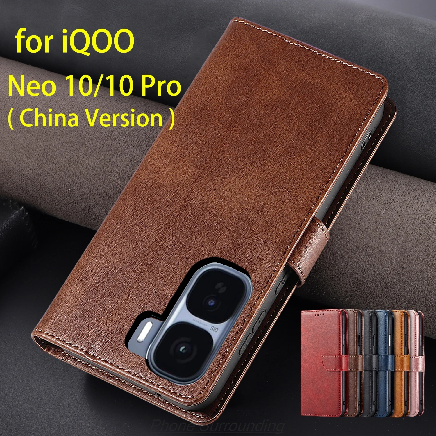 Premium PU Leather Wallet Flip Case - Elegant Protective Cover and Holster