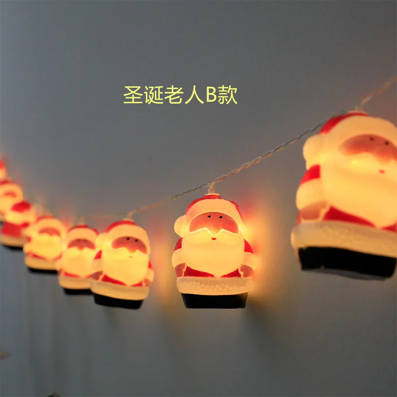 thumbnail image 1 of Cadena de luces decorativas navideñas con forma de Papá Noel, bola, muñeco de nieve, alce, luz de noche LED, decoración para árbol de Navidad, 1 of 5