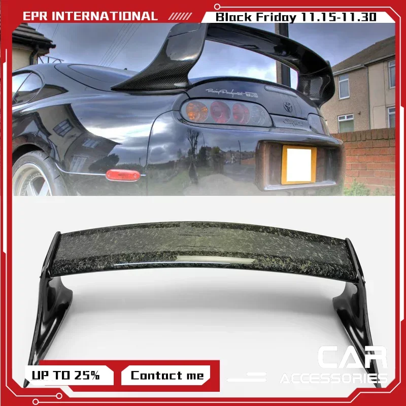 

(Ship From USA)For 93-98 Supra MK4 JZA80 TR-Style Forged Carbon Blade FRP Bracket Rear Spoiler