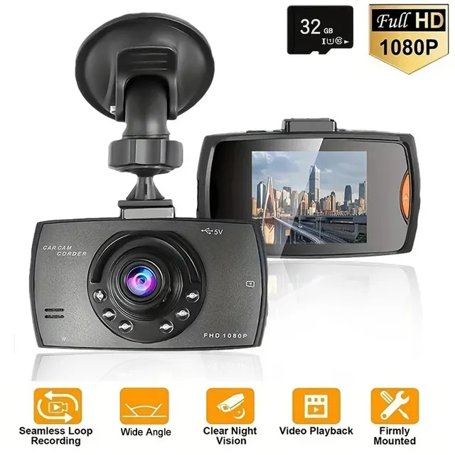 Dash Cam 1080P Per Auto - Grandangolo 170°, Schermo 2.4", G-Sensor, Parcheggio, Loop Recording - Foto 10