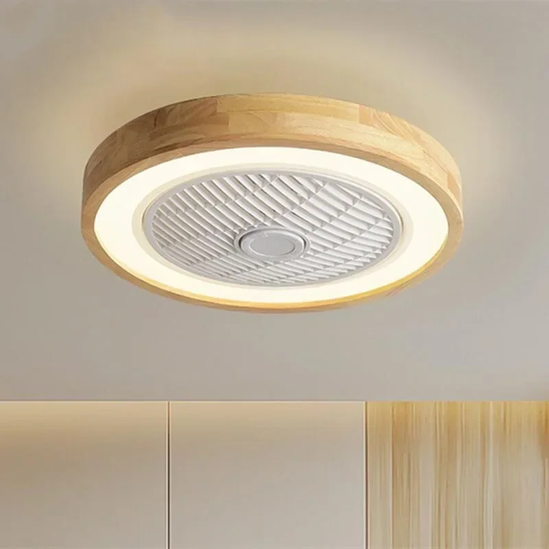 Wood Ceiling Fans with Remote Control 110V 220V Round Quadrilateral 6 Speeds Led Fan Living Bedroom 20Inch Modern Fans Lighting