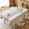 Marble Patterned Printed Tablecloth Waterproof and Oil Resistant PVC Dining Table Mat White Beige New Rectangular Table Cover 2