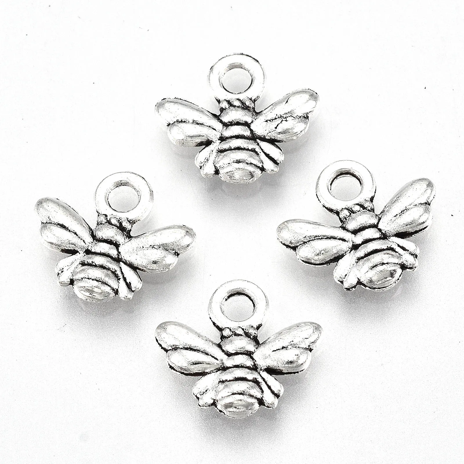 

Pandahall 200Pcs Bee Shape Tibetan Style Alloy Charms With Hole Metal Pendants For Necklace Bracelet Jewelry Making Gift