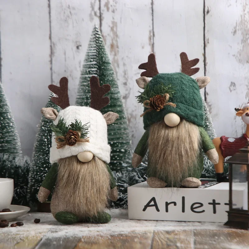 Cute Antlers Knitted Doll Window Decorations Holiday Forest Faceless Old Desktop Ornaments Identity V Plush plush toy plush doll