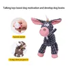 Funny Pet Toy Donkey Shape Corduroy Chew Toys for Dogs Puppy Squeaker Squeaky Plush Bone Molar Dog Toy Training Pets Supplies 3