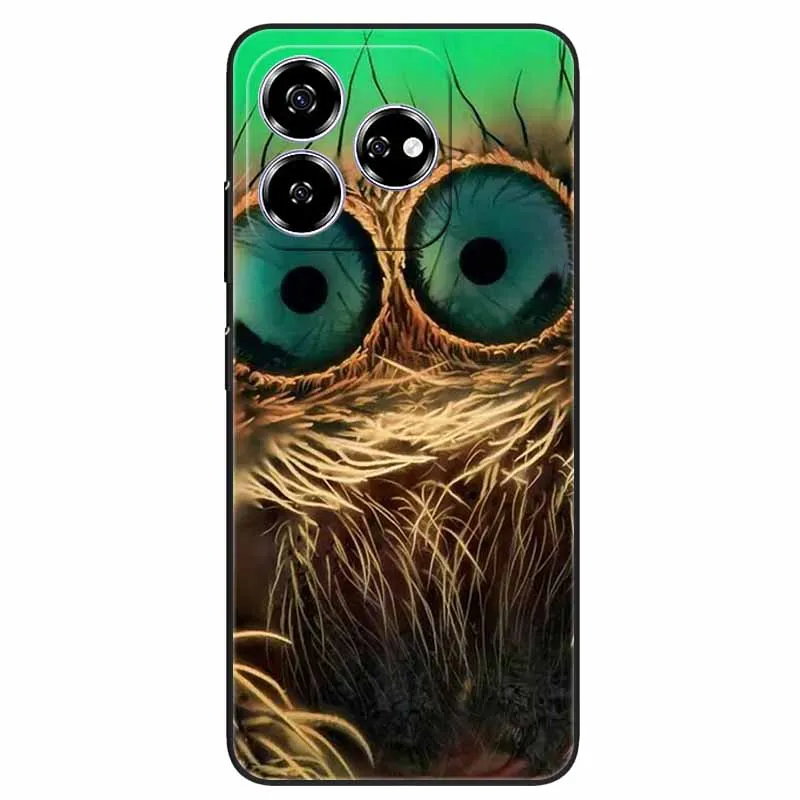 Stylish Black TPU Soft Silicone Phone Cover with Artistic Design
