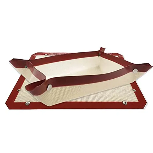 Heat-Resistant Leakage Silicone Baking Mat Sheet Nonstick Oven Mesh Pad Small Button Design Glass Fiber  Bakeware Baking Mat 2