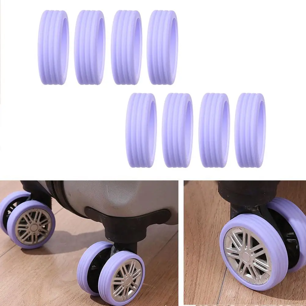 8Pcs Silicone Wheels Protector For Luggage Reduce Noise Travel Luggage Suitcase Wheels Cover Castor Sleeve Luggage Accessories