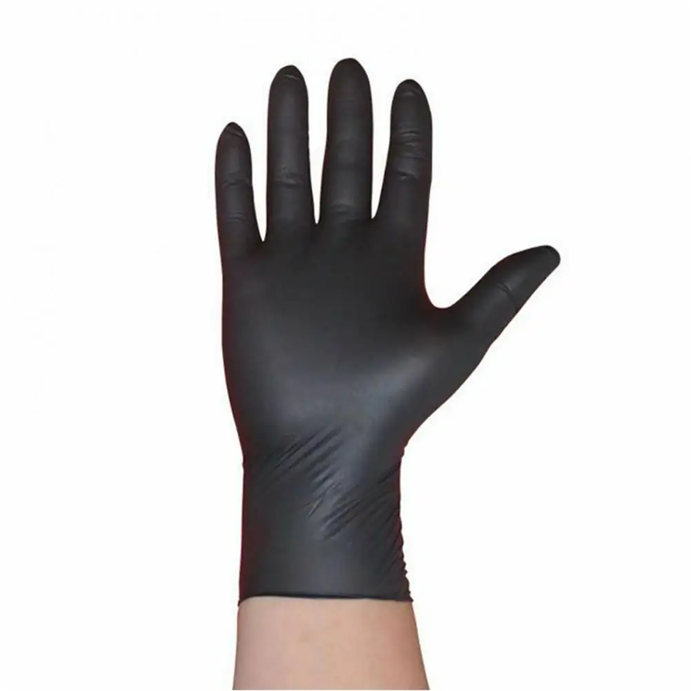 Durable Gloves Toughness Gloves 100pcs Black Nitrile Disposable for Medical Exam Beauty Tattoo Latex Powder-free Food