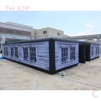 fast air shipping,33x33ft outdoor big inflatable haunted house escape room, digital printing inflatable maze tag game course 2